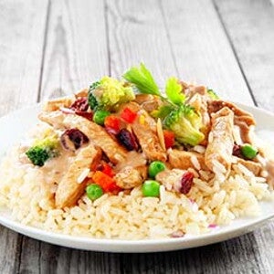 שווארמה הודו עם אורז בתוספת אפונה וגזר